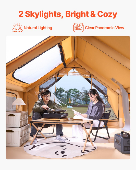 VEVOR Inflatable Tent for Camping 5-8 Person Glamping Tent with Pump Easy Set up
