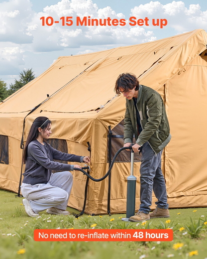 VEVOR Inflatable Tent for Camping 5-8 Person Glamping Tent with Pump Easy Set up