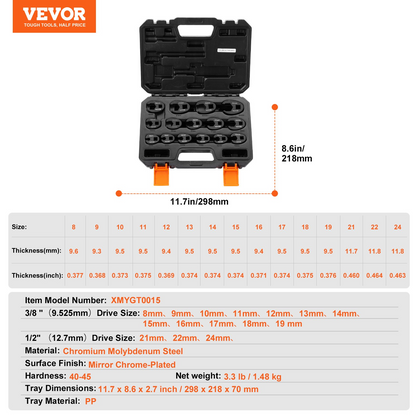 VEVOR Crowfoot Wrench Set 1/2