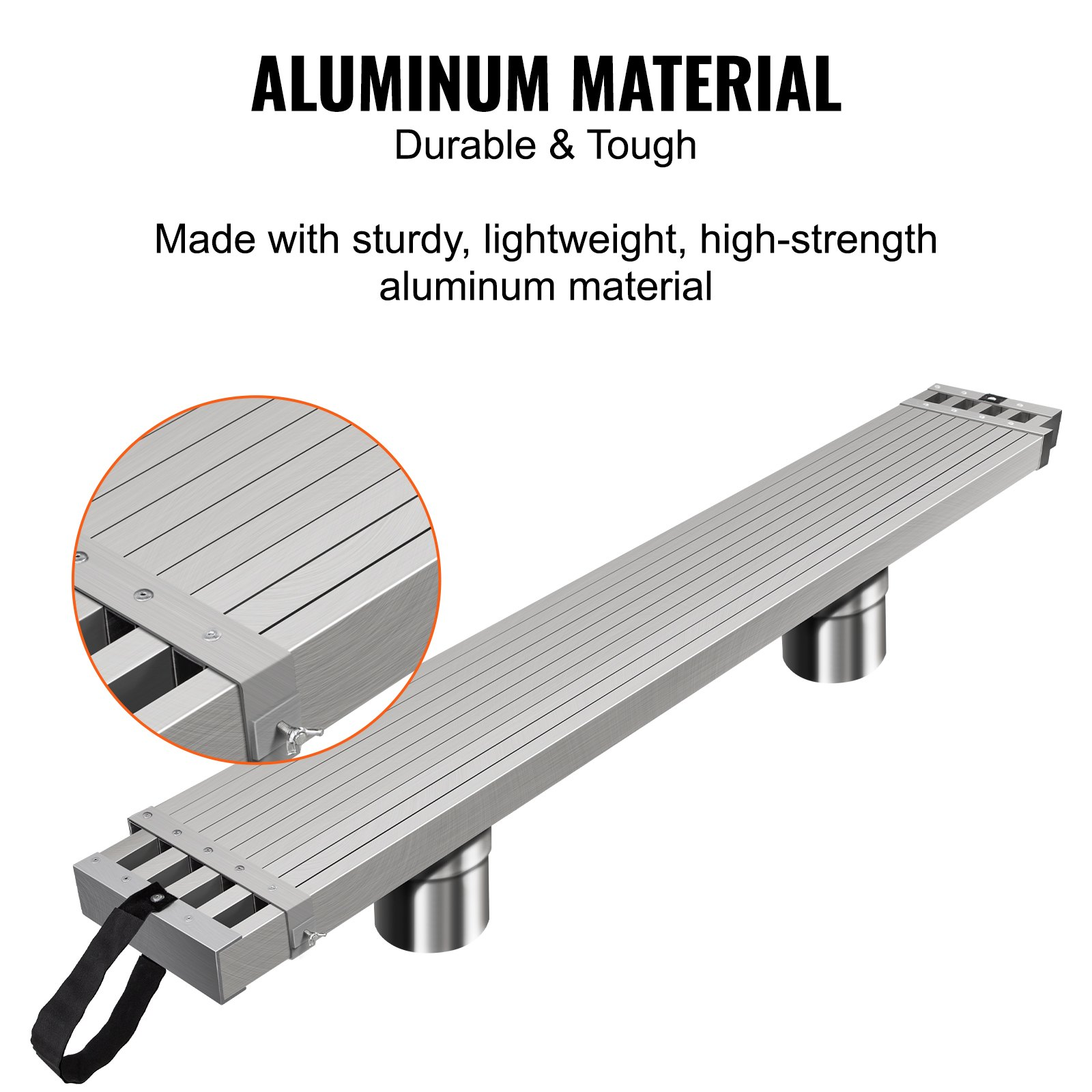 VEVOR Aluminum Work Plank Telescoping 9-15 ft/2.7-4.6 m 500 lb/226.8 kg Capacity Scaffold Plank