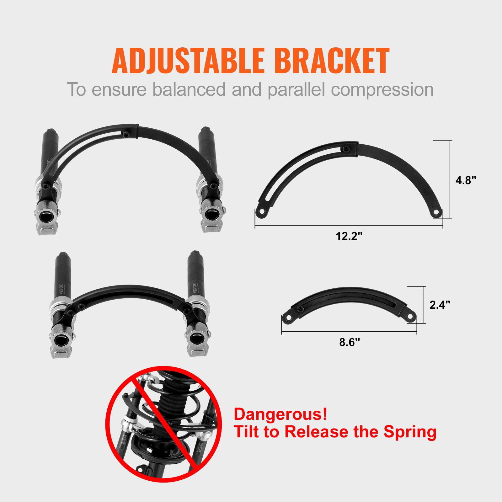 VEVOR Coil Spring Compressor Tool, 2 pcs Heavy Duty Macpherson Strut Spring Compressor Set, 1200.2 kg Strut Spring Compressor with Safety Bracket and Carrying Case, for Car Truck ATV UTV