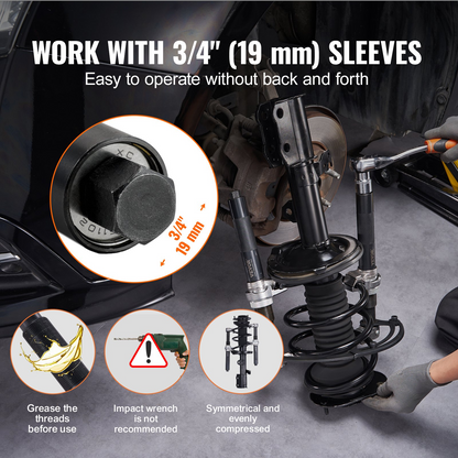VEVOR Coil Spring Compressor Tool, 2 pcs Heavy Duty Macpherson Strut Spring Compressor Set, 1200.2 kg Strut Spring Compressor with Safety Bracket and Carrying Case, for Car Truck ATV UTV
