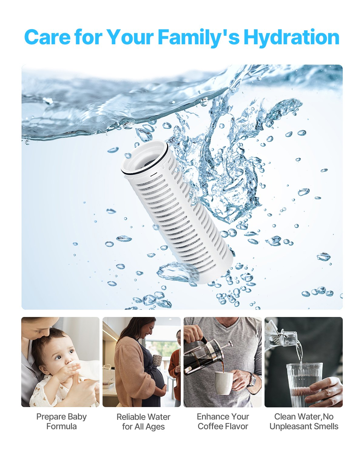 VEVOR Pitcher Water Filters 3-pack Replacements for Water Filter Pitcher 6287