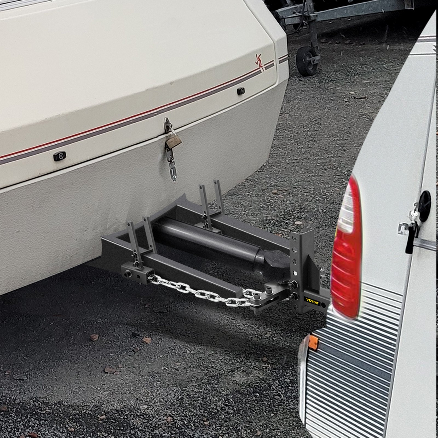 VEVOR Weight Distribution Hitch, 1400 lb Tongue Capacity Load Leveling Hitch with Sway Control, 2-5/16" Ball & 8" Drop/Rise & 4 Chains & Universal Frame Bracket, No-Bounce No-Sway Trailer Towing
