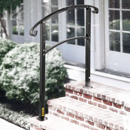 Transitional Handrail Fits 3 Steps Matte Black
