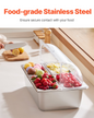 VEVOR Countertop Food Serving Display Container 4 Pan Condiment Dispenser Tray