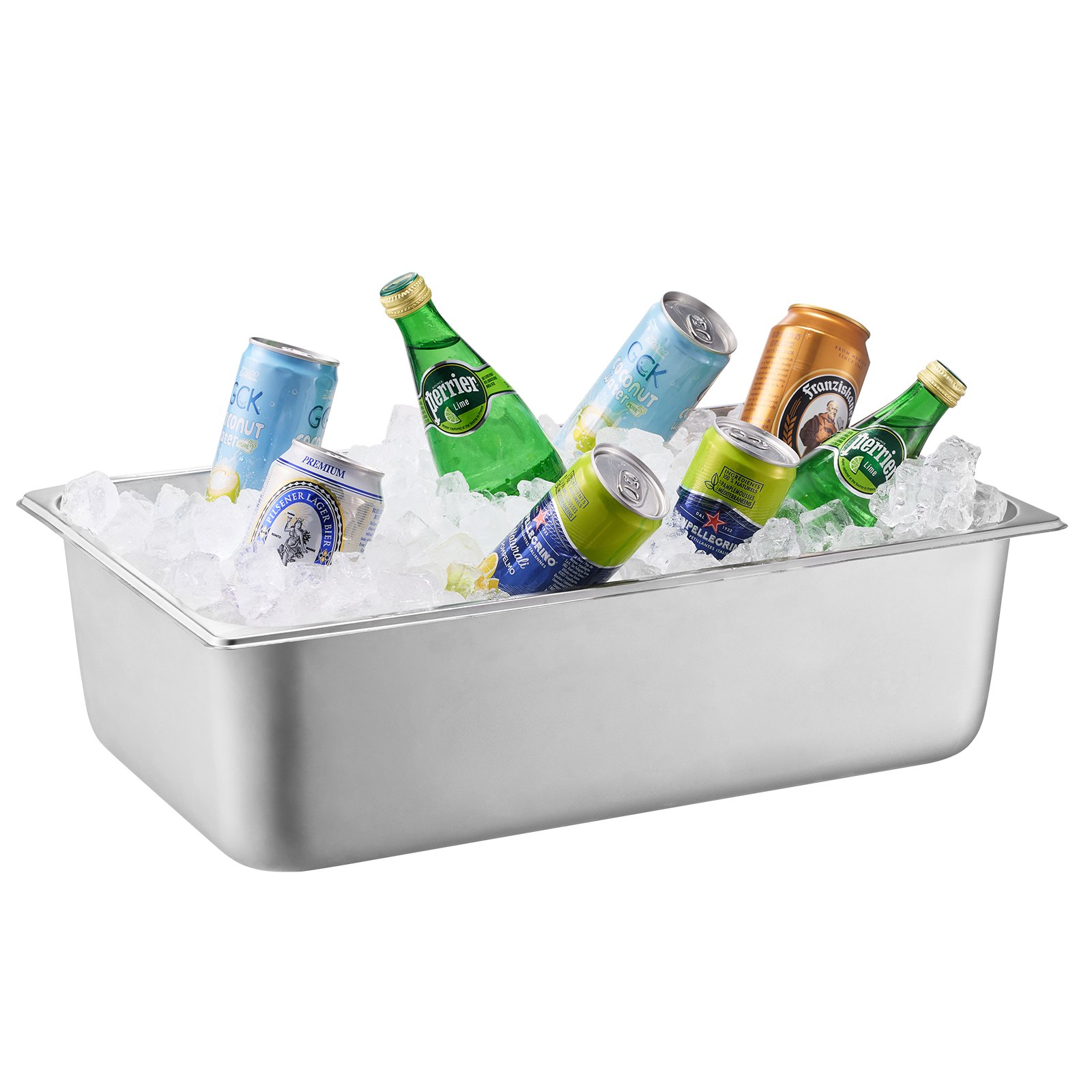 VEVOR Countertop Food Serving Display Container 4 Pan Condiment Dispenser Tray