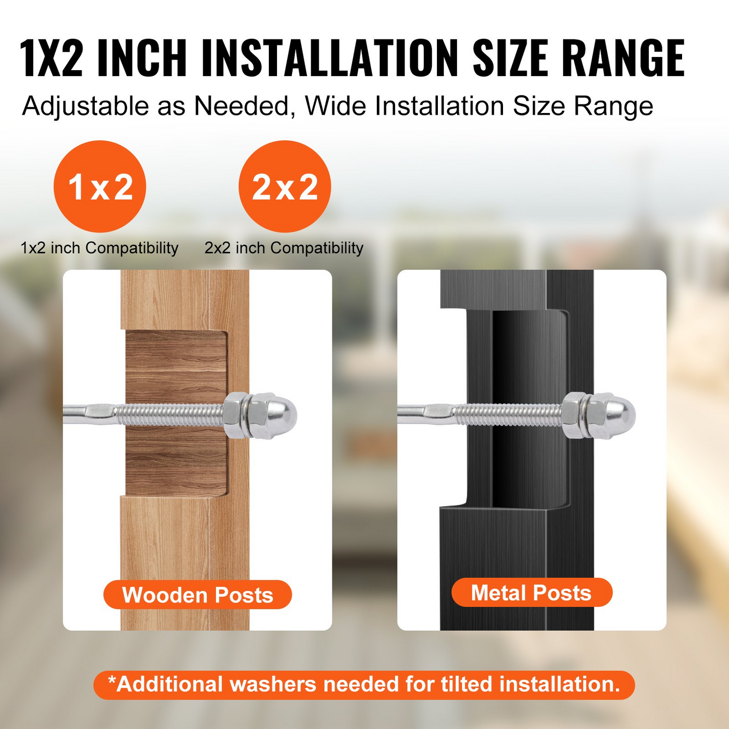 VEVOR 51 Pack Cable Railing Swage Threaded Stud Tension End Fitting Terminal for 3.2mm Deck Cable Railing, T316 Stainless Steel, Cable Railing Tensioner 3.2mm for Wood/Metal Post, Silver