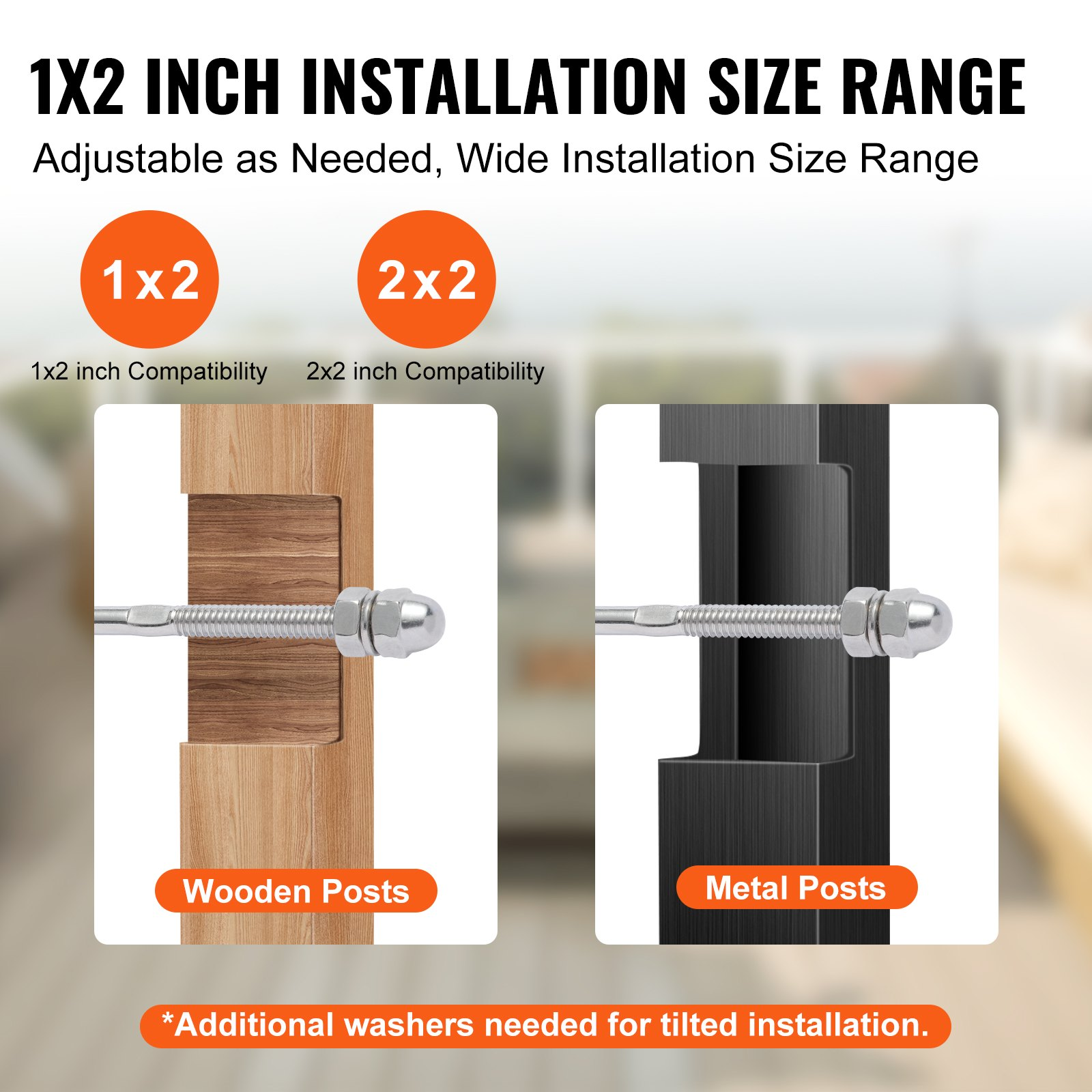 VEVOR 51 Pack Cable Railing Swage Threaded Stud Tension End Fitting Terminal for 3.2mm Deck Cable Railing, T316 Stainless Steel, Cable Railing Tensioner 3.2mm for Wood/Metal Post, Silver