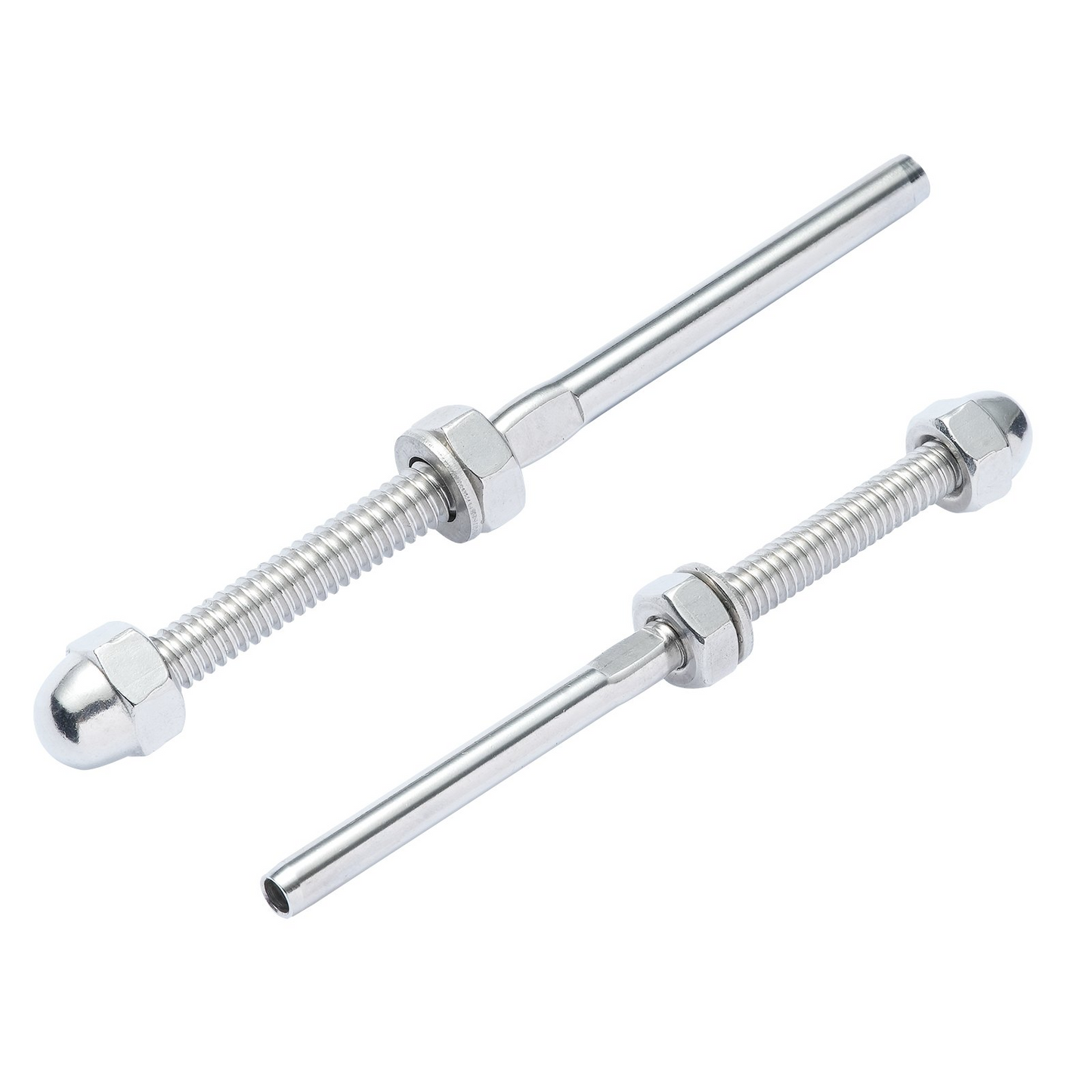 VEVOR 51 Pack Cable Railing Swage Threaded Stud Tension End Fitting Terminal for 3.2mm Deck Cable Railing, T316 Stainless Steel, Cable Railing Tensioner 3.2mm for Wood/Metal Post, Silver