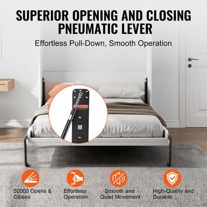 VEVOR Murphy Bed Kit Queen Size Vertical Deluxe DIY Wall Bed Hardware Folding
