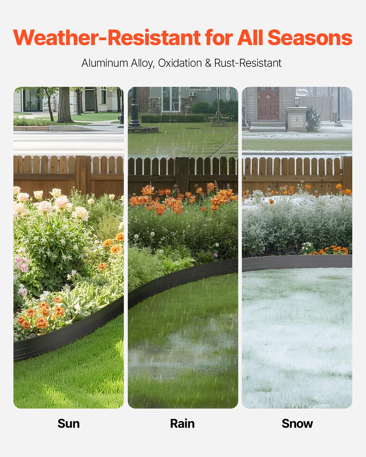 VEVOR Metal Landscape Edging 10Packs 60in Rust-Resistant Bendable for Yard Garden