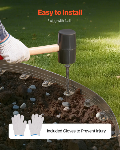 VEVOR Metal Landscape Edging 10Packs 60in Rust-Resistant Bendable for Yard Garden
