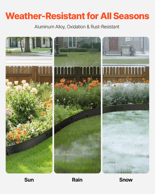 VEVOR Metal Landscape Edging 8Packs 72in Rust-Resistant Bendable for Yard Garden