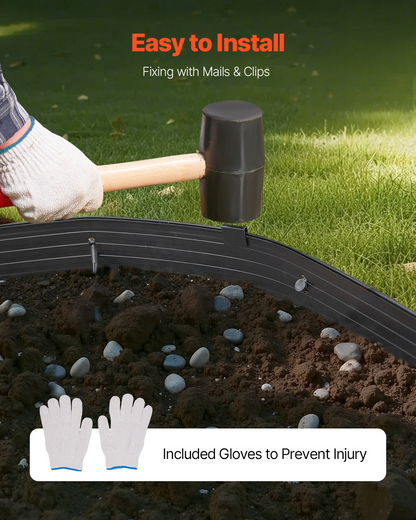 VEVOR Metal Landscape Edging 8Packs 72in Rust-Resistant Bendable for Yard Garden