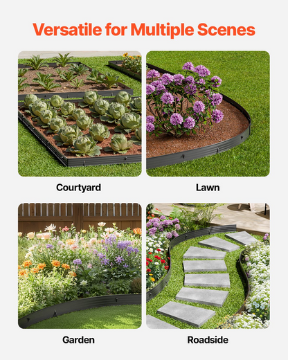 VEVOR Metal Landscape Edging 8Packs 72in Rust-Resistant Bendable for Yard Garden