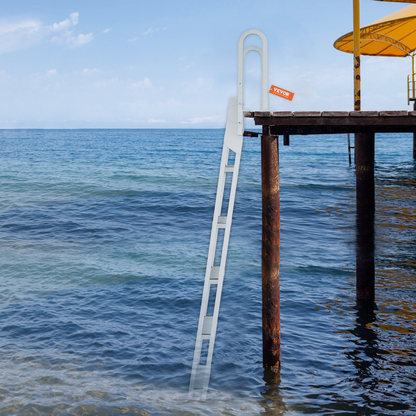 VEVOR Aluminum Dock Ladder Flip-Up Boat Dock Ladder 5 Steps with 350lbs Load