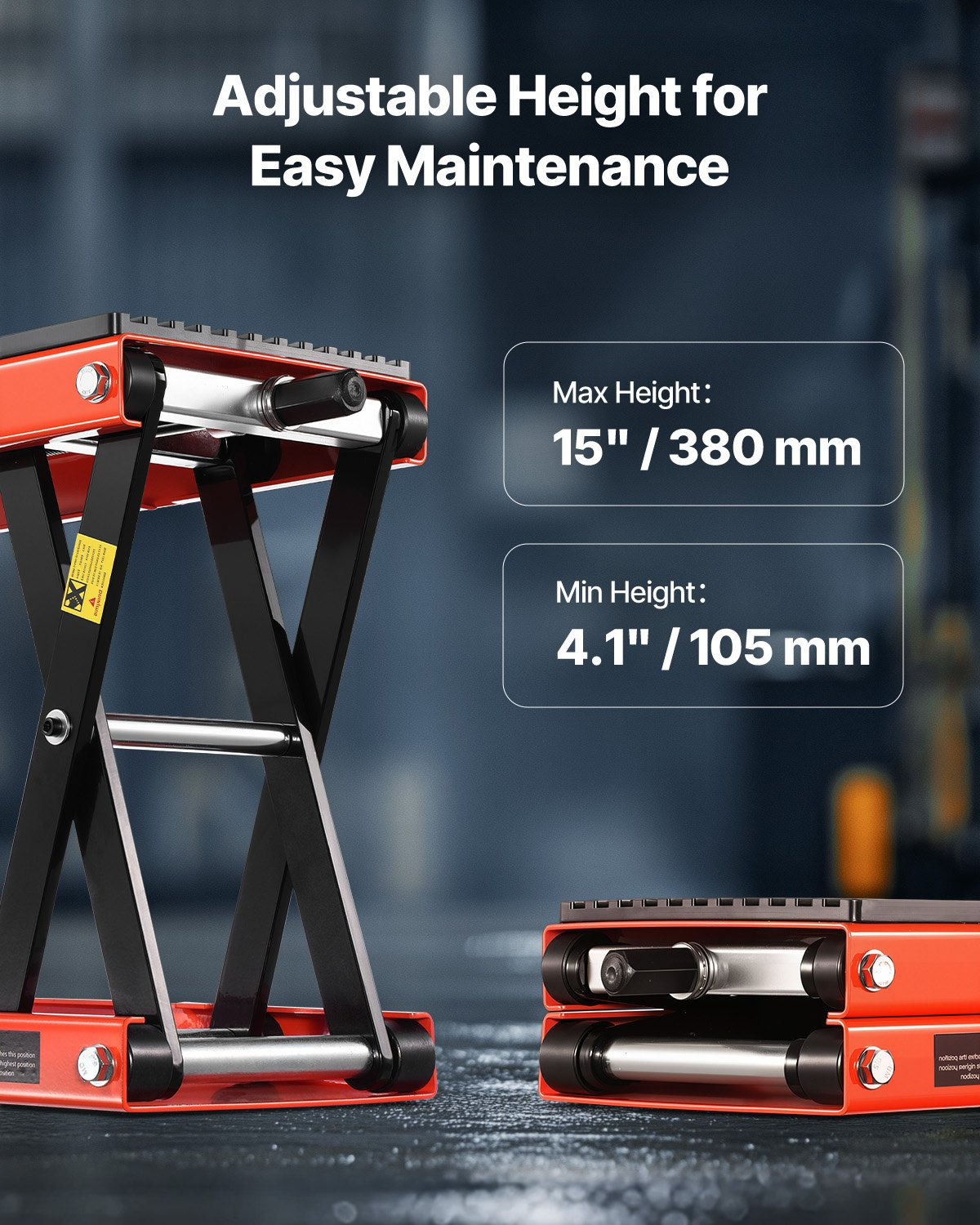 VEVOR Motorcycle Scissor Lift Jack 1200lbs Wide Deck Motorcycle Lift Stand Crank