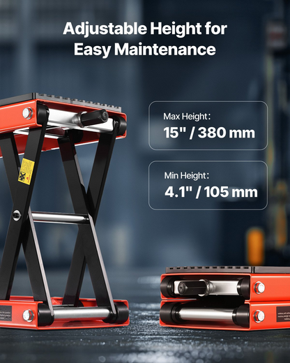 VEVOR Motorcycle Scissor Lift Jack 1200lbs Wide Deck Motorcycle Lift Stand Crank