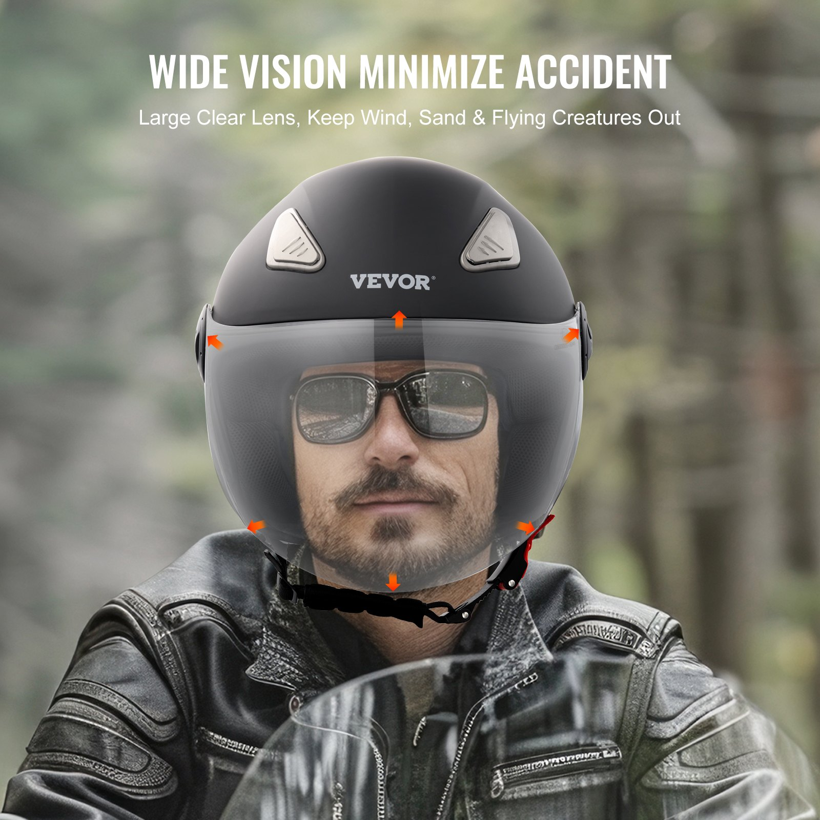 VEVOR 3/4-Face Motorcycle Helmet Motocross Helmet