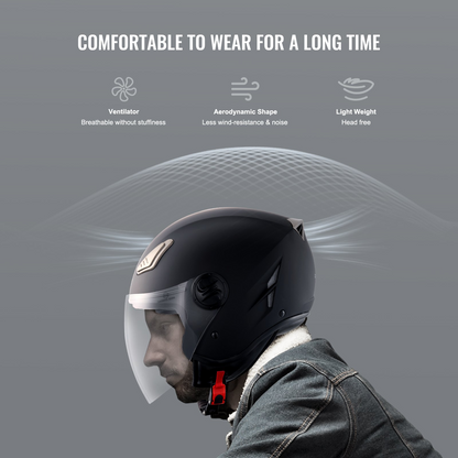 VEVOR 3/4-Face Motorcycle Helmet Motocross Helmet