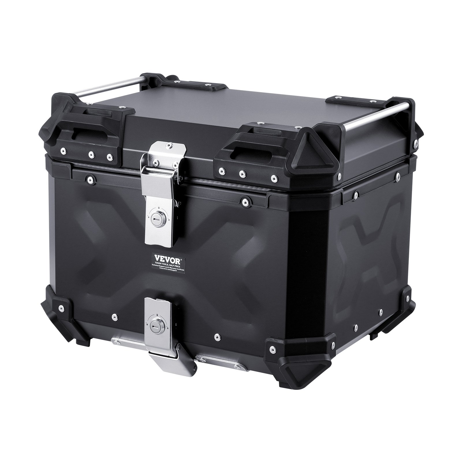 VEVOR 55L Motorcycle Top Case Universal Motorbike Tail Box with Leather Lining