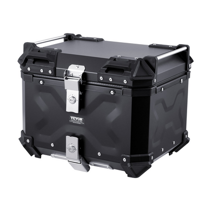 VEVOR 55L Motorcycle Top Case Universal Motorbike Tail Box with Leather Lining