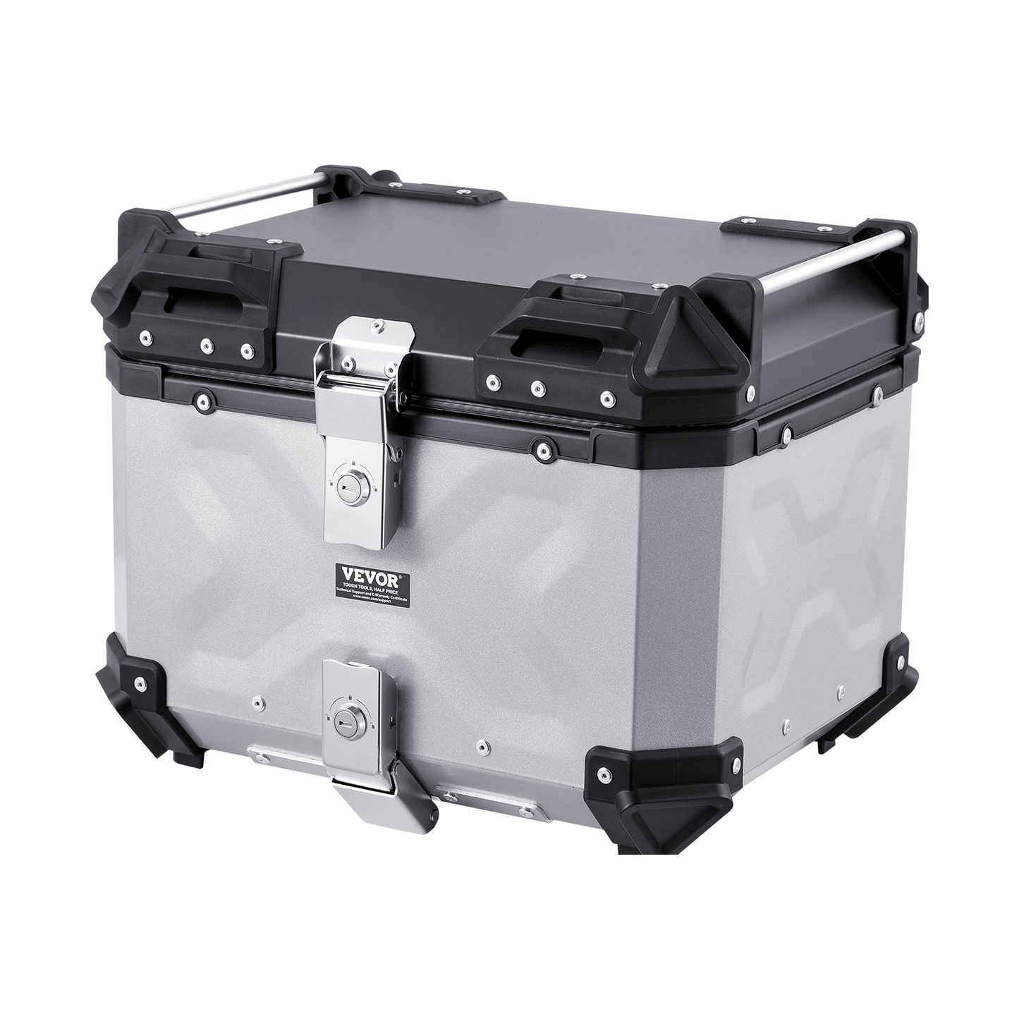 VEVOR 45L Motorcycle Top Case Universal Motorbike Tail Box with Leather Lining