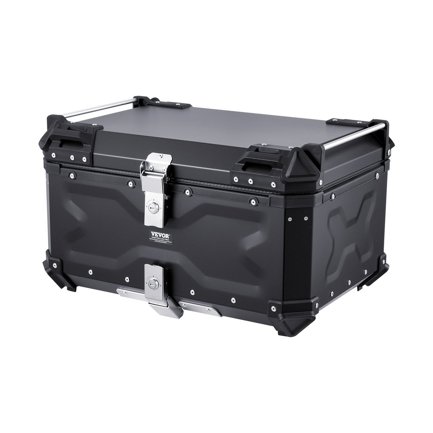 VEVOR 65L Motorcycle Top Case Universal Motorbike Tail Box with Leather Lining