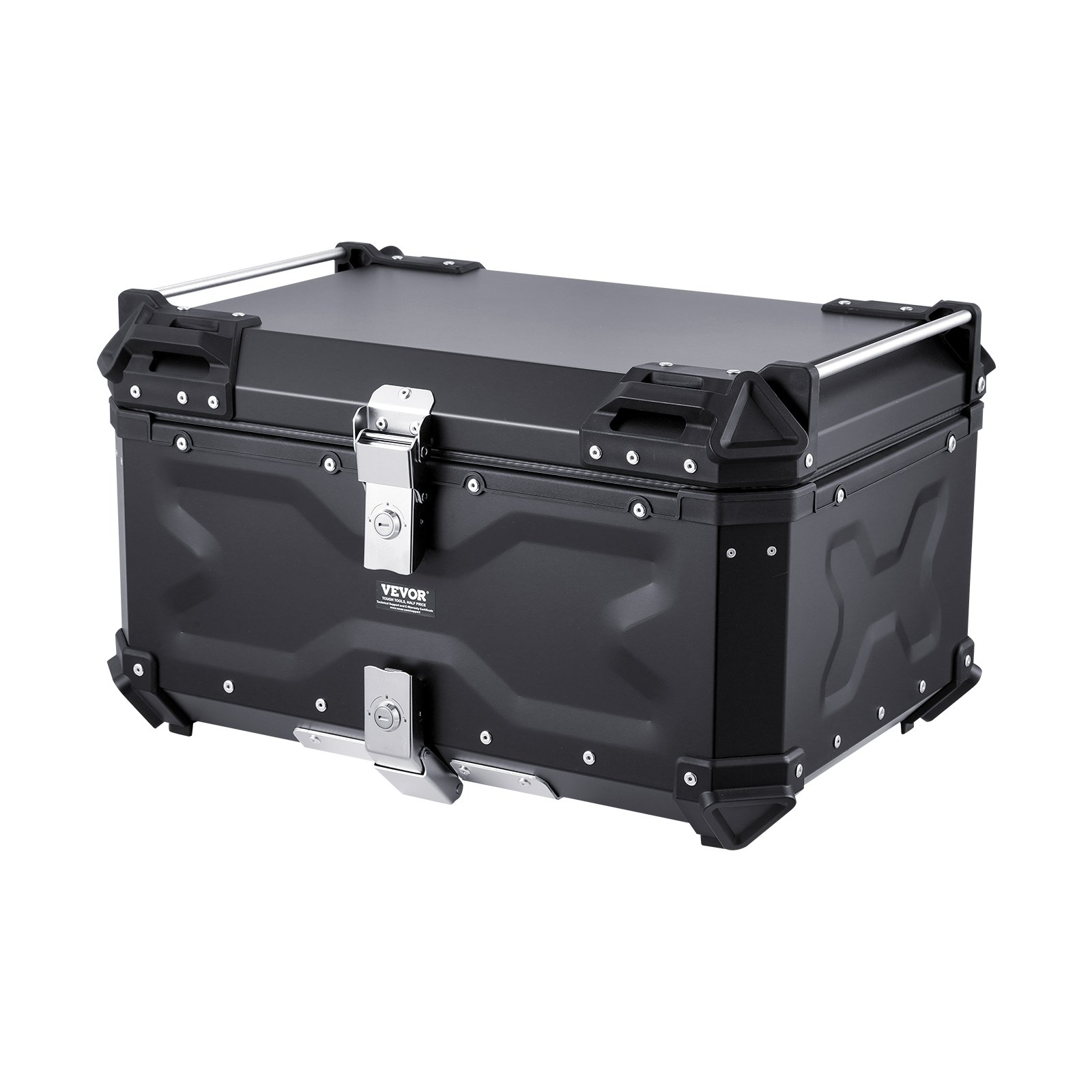 VEVOR 65L Motorcycle Top Case Universal Motorbike Tail Box with Leather Lining