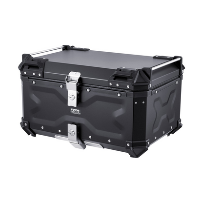 VEVOR 65L Motorcycle Top Case Universal Motorbike Tail Box with Leather Lining