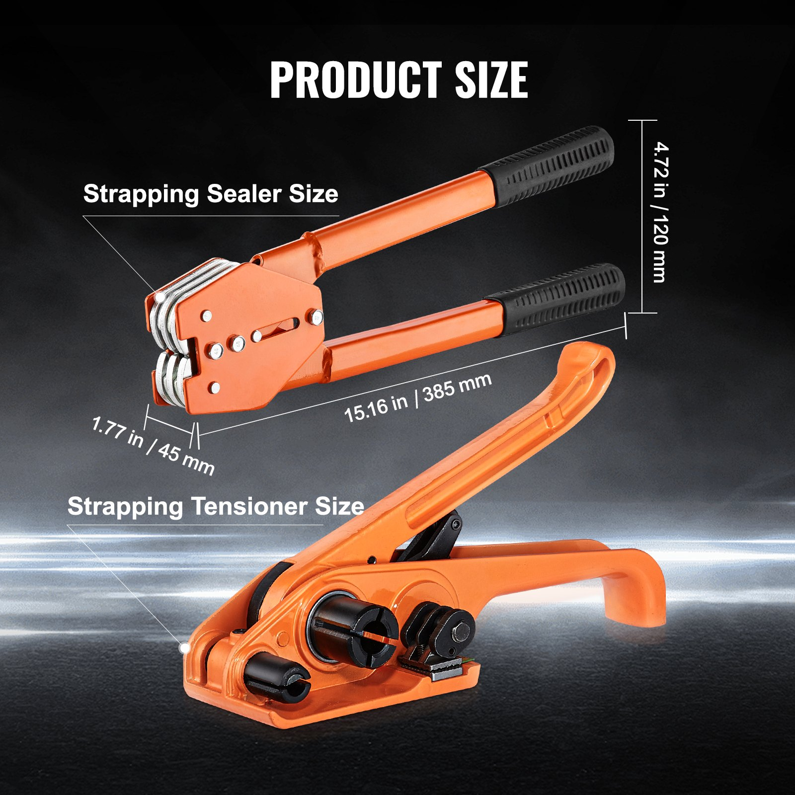 VEVOR Banding Strapping Kit with Strapping Tensioner Tool, Banding Sealer Tool, 304.8 m Length PET Band, 300 Metal Seals, Pallet Packaging Strapping Banding Kit Banding Packaging Strapping for Packing