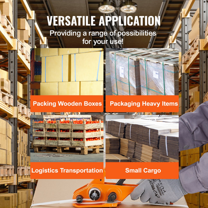 VEVOR Banding Strapping Kit with Strapping Tensioner Tool, Banding Sealer Tool, 304.8 m Length PET Band, 300 Metal Seals, Pallet Packaging Strapping Banding Kit Banding Packaging Strapping for Packing
