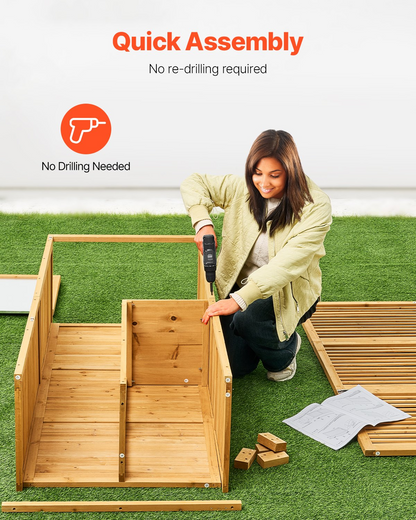 VEVOR Outdoor Wooden Storage Shed Waterproof Garden Tool Shed 31.5x63.8 inch