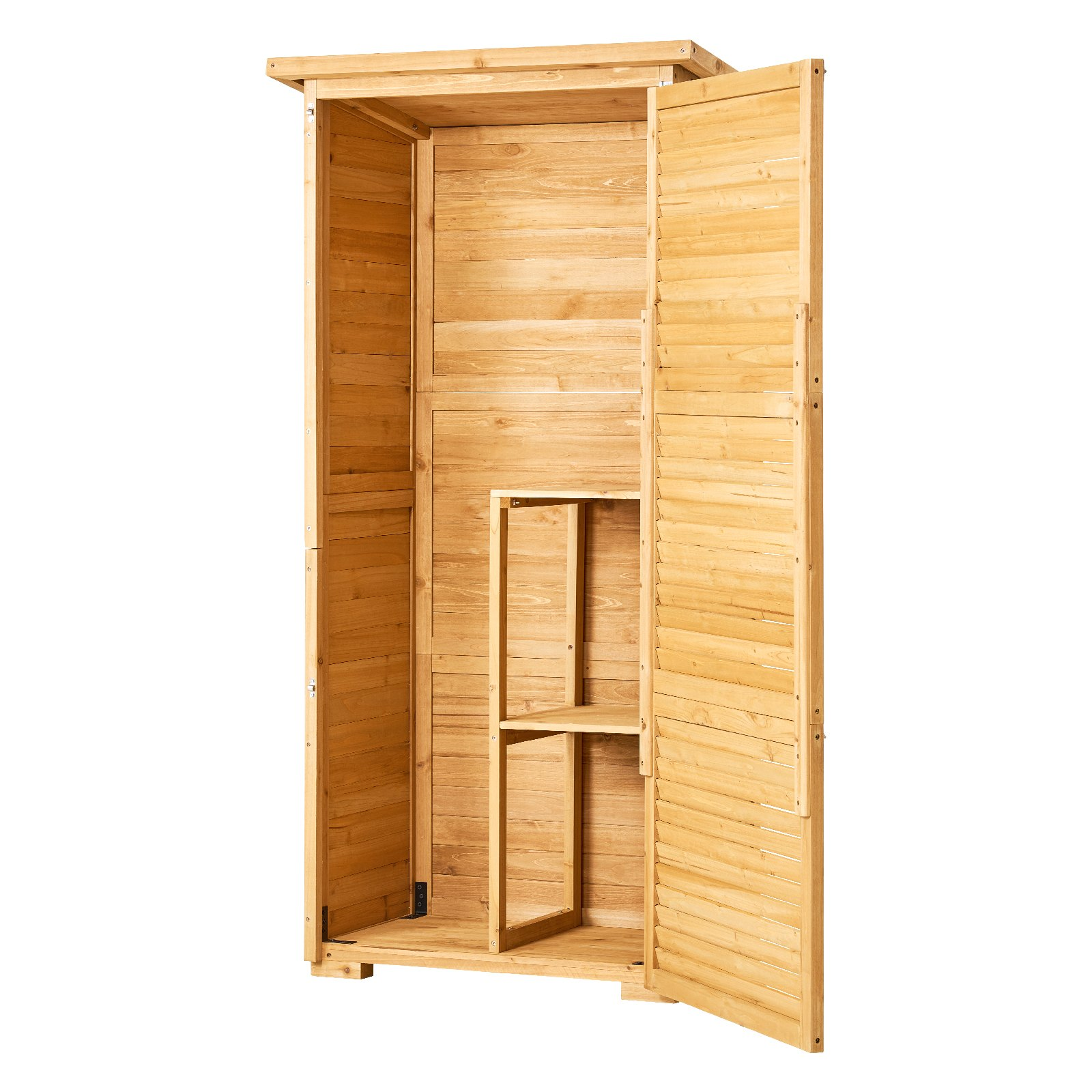 VEVOR Outdoor Wooden Storage Shed Waterproof Garden Tool Shed 31.5x63.8 inch