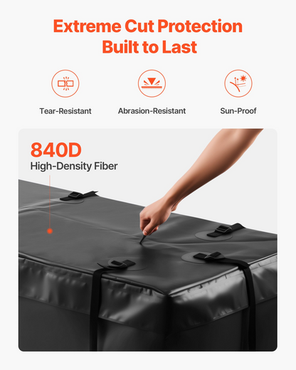 VEVOR Hitch Cargo Carrier Bag 59.84 x 23.9 x 24.02 in (20 Cu.ft) with 8 Straps