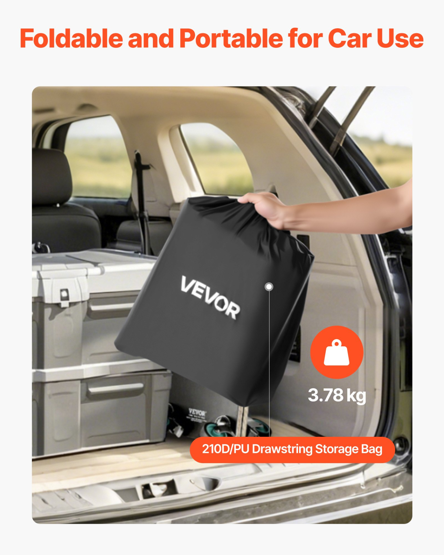 VEVOR Hitch Cargo Carrier Bag 59.84 x 23.9 x 24.02 in (20 Cu.ft) with 8 Straps