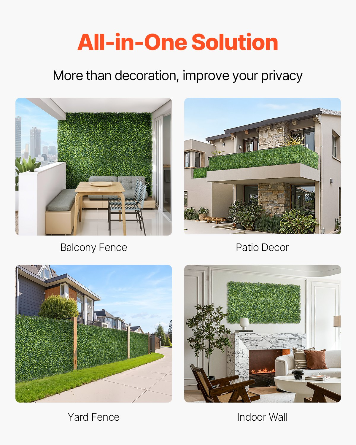VEVOR Artificial Grass Wall Panels 40 x 120 in Milan Grass Greenery for Decor