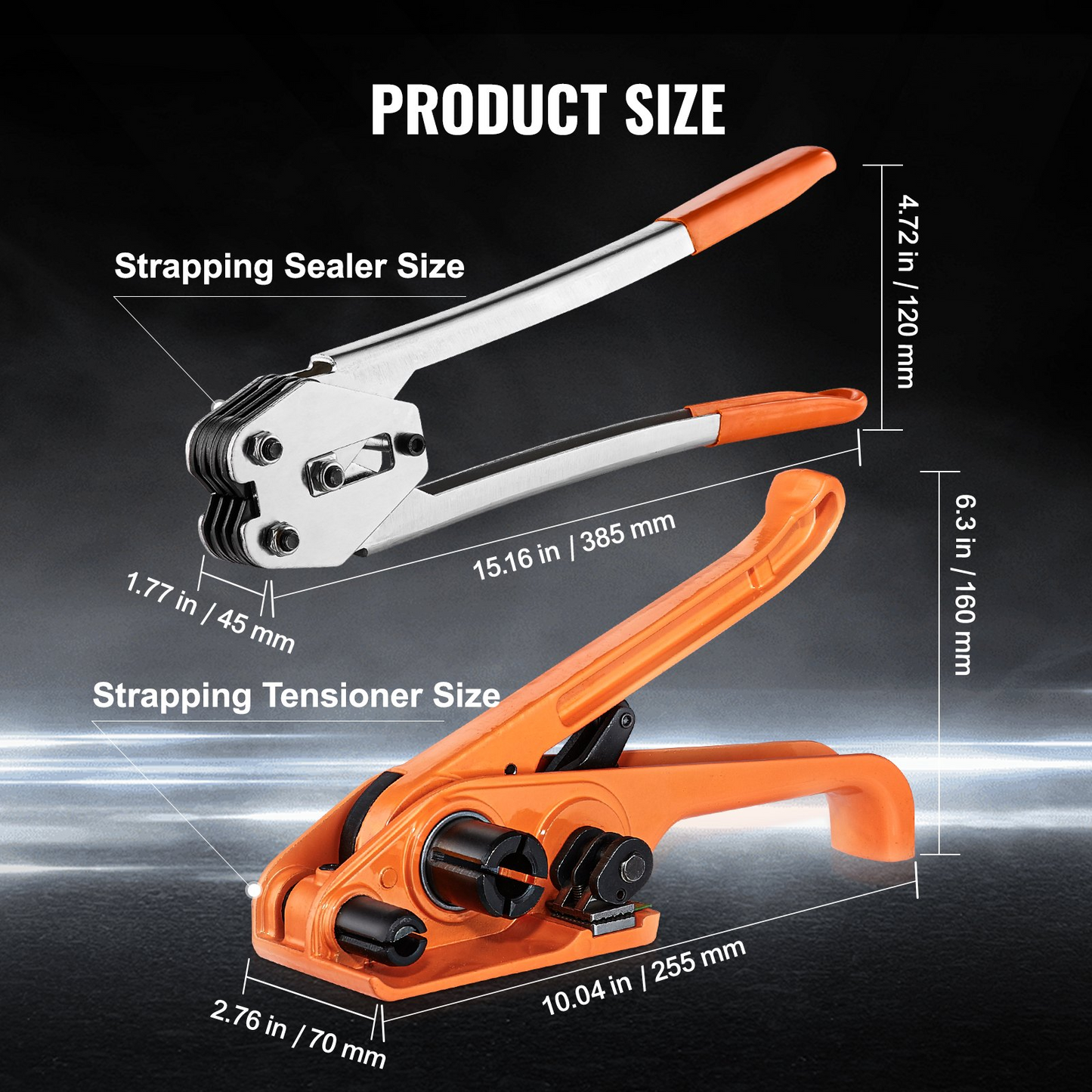 VEVOR Banding Strapping Kit with Strapping Tensioner Tool, Banding Sealer Tool, 1000 m Length PP Band, 1000 Metal Seals, Pallet Packaging Strapping Banding Kit Banding Packaging Strapping for Packing