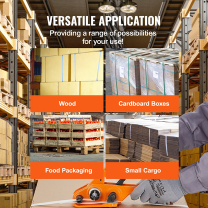 VEVOR Banding Strapping Kit with Strapping Tensioner Tool, Banding Sealer Tool, 1000 m Length PP Band, 1000 Metal Seals, Pallet Packaging Strapping Banding Kit Banding Packaging Strapping for Packing