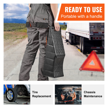VEVOR Car Ramp, 1 Piece Low Profile Car Service Ramp, 9071.8 kg Loading Capacity, 14 cm Lift Height Car Ramp, Heavy Duty Tire Ramp for Oil Changes Car Lift and Vehicle Maintenance