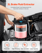 VEVOR 3L Brake Fluid Extractor Brake Bleeder Kit with 13 Hose Connectors