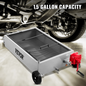 VEVOR Low Profile Oil Drain Pan Truck Drain Pan 15 Gallon with Pump Hose Casters