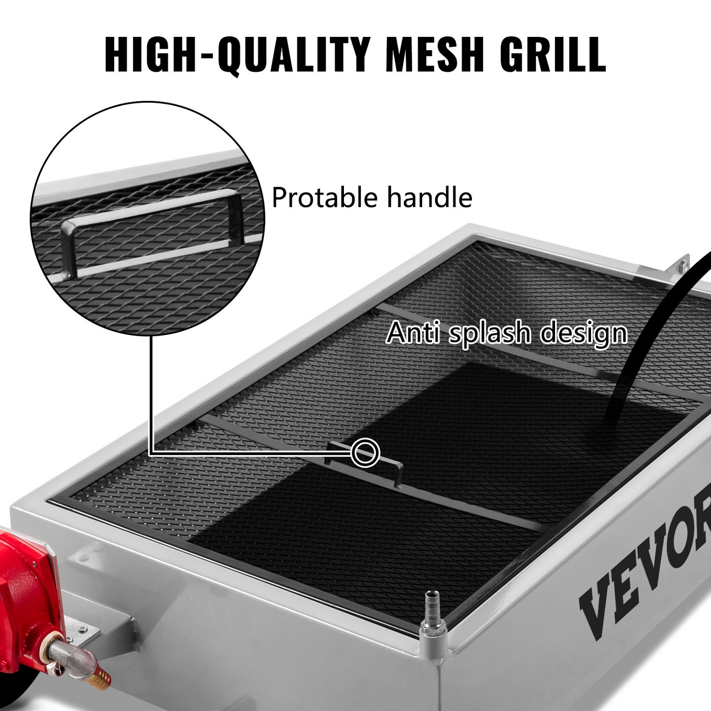 VEVOR Low Profile Oil Drain Pan Truck Drain Pan 15 Gallon with Pump Hose Casters