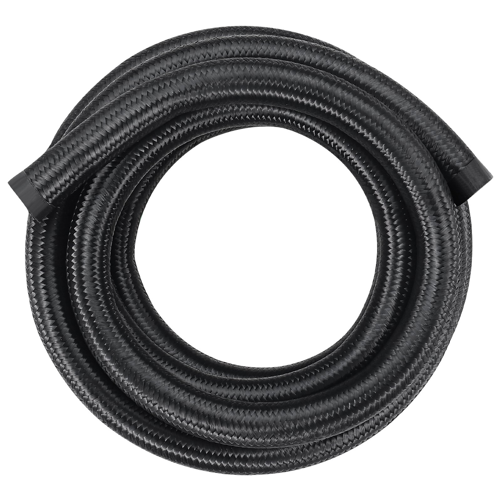 VEVOR 10AN Fuel Line Kit, 10 FT Fuel Hose Kit, 0.55" Nylon Stainless Steel Braided Fuel Line Oil/Gas/Diesel Hose End Fitting Kit, with 7 PCS Swivel Fitting Adapter Kit, Black