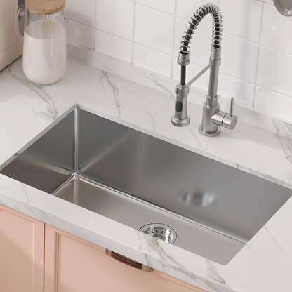 VEVOR Kitchen Sink, 304 Stainless Steel Drop-In Sinks, Undermount Single Bowl Basin with Accessories(Pack of 3), Household Dishwasher Sinks for Workstation, RV, Prep Kitchen, and Bar Sink, 30 inch"