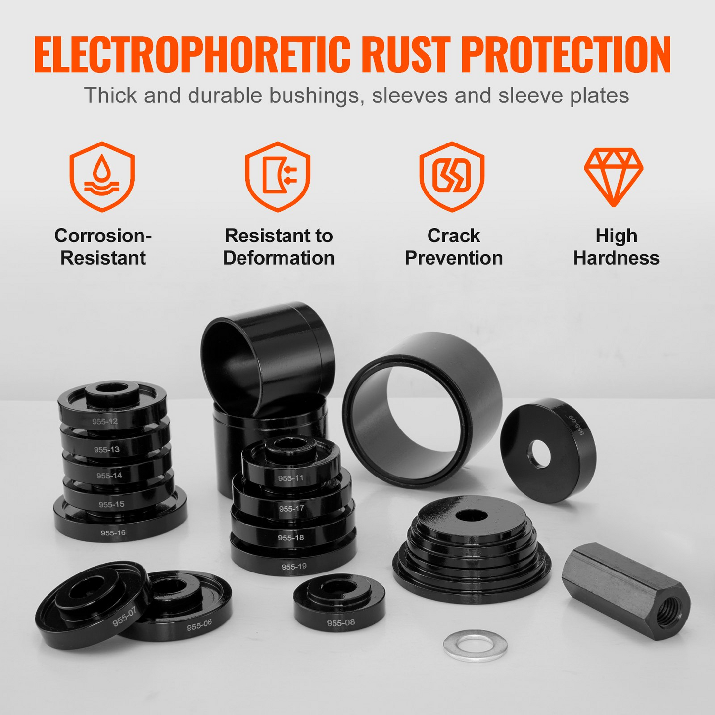 VEVOR Wheel Bearing Press Kit, for Front Wheel Drive Bearing Removal & Installation, 24pc Wheel Bearing Puller Tool Set with Sliding Screws Universal Bushings Sleeves Storage Case