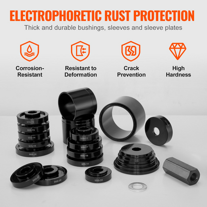 VEVOR Wheel Bearing Press Kit, for Front Wheel Drive Bearing Removal & Installation, 24pc Wheel Bearing Puller Tool Set with Sliding Screws Universal Bushings Sleeves Storage Case