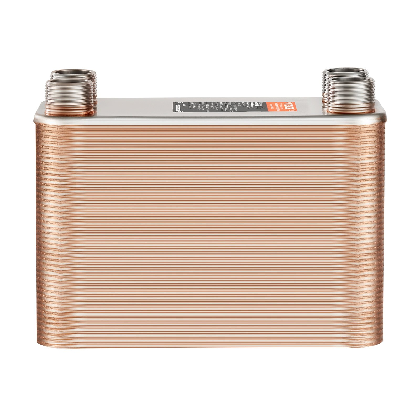 VEVOR 80 Plate Heat Exchanger 4*1-1/4" MNPT Ports 5"x 12" Brazed 316L St. Steel