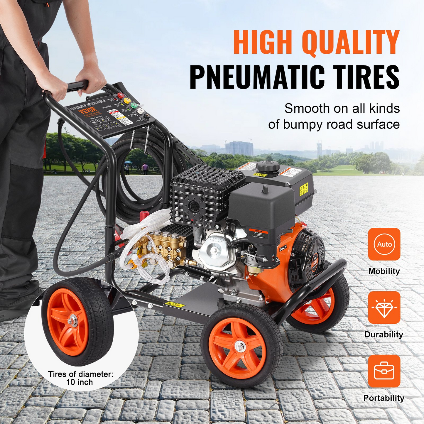VEVOR Gas Pressure Washer 4400 PSI 15L/min 4 GPM with 5 Nozzle Set for Cars